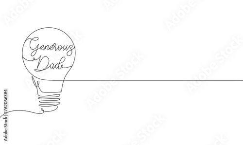 Generous dad line art style, line art isolated vector illustration. father's day concept
