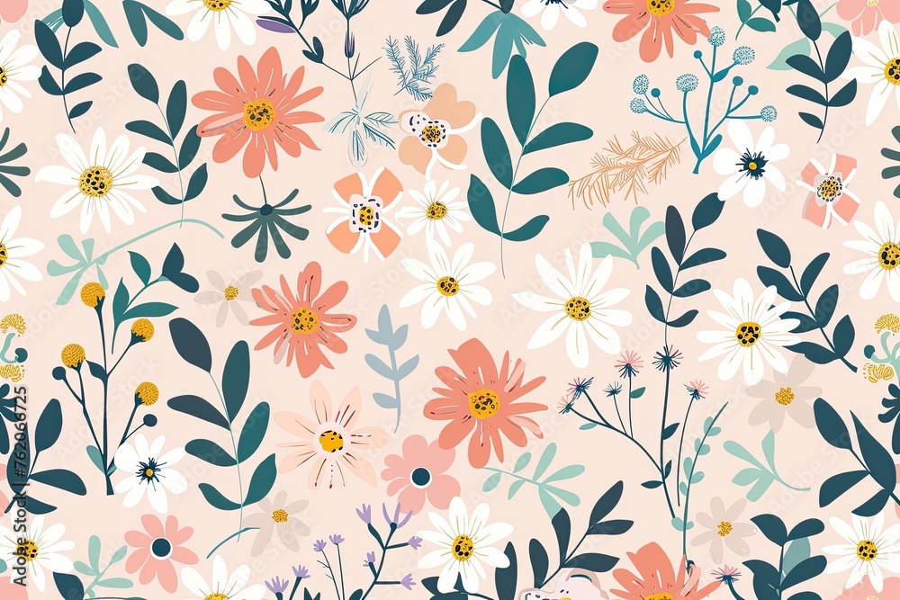 Abstract daisy flowers vector background Abstract daisy flowers vector background