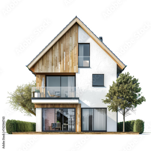 Energy-Efficient Passive House isolated on white photo