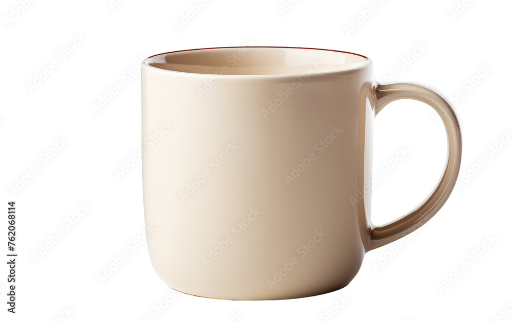 White Coffee Cup With Brown Rim. On a White or Clear Surface PNG Transparent Background. White Coffee Cup With Brown Rim. On a White or Clear Surface PNG Transparent Background.