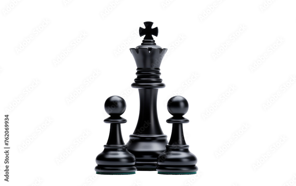 Black Chess Set on White Background. On a White or Clear Surface PNG Transparent Background. Black Chess Set on White Background. On a White or Clear Surface PNG Transparent Background.