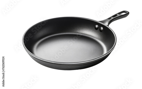 Frying Pan With Handle on White Background. On a White or Clear Surface PNG Transparent Background.