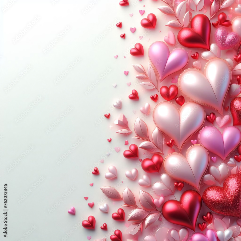 poster with red and pink hearts poster with red and pink hearts