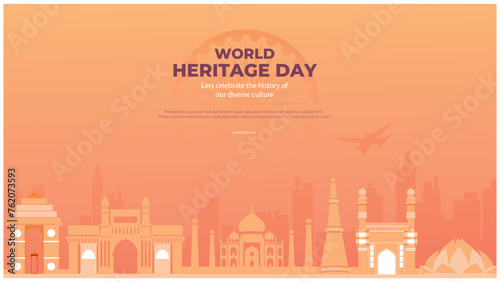 Vector illustration World Heritage Day Editable Post Banner Template