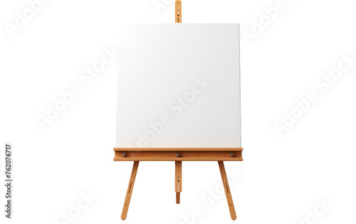 Easel With White Canvas on Display. On a White or Clear Surface PNG Transparent Background.