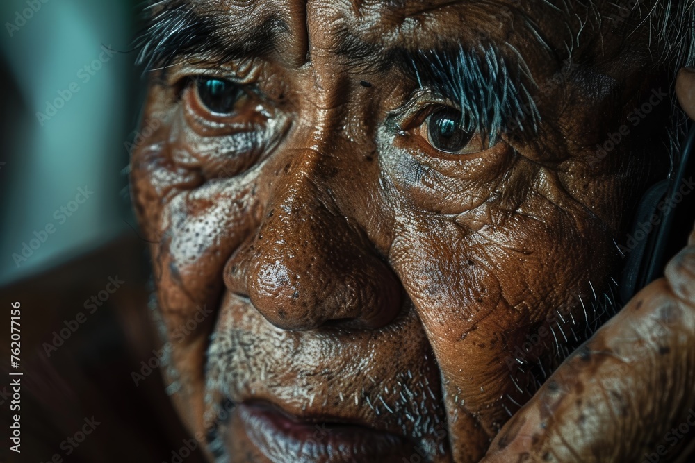 Focusing on a man eagerly awaiting a phone call, his hopeful gaze and body language telling a story of expectation. Focusing on a man eagerly awaiting a phone call, his hopeful gaze and body language telling a story of expectation.