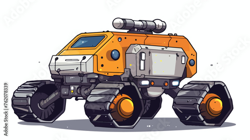 A scalable hand drawn icon of moon rover flat vector