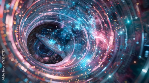Cosmic Vortex in Space, Suitable for Science and Technology Themes