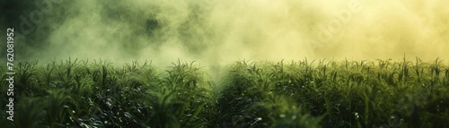 Pesticide Purge. Abstract Fields of Crops Clearing Chemical Residues.