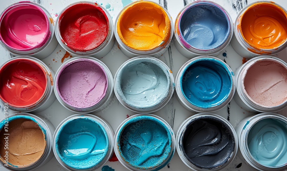 Cans of paint on a white background. Cans of paint on a white background.