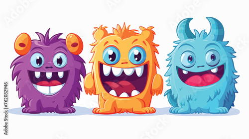 Cartoon box monster flat vector isolated on white background