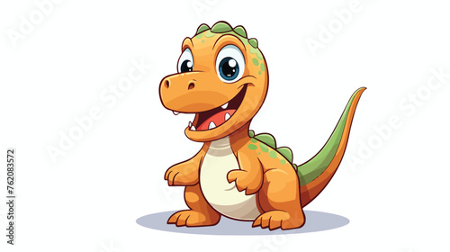 Cartoon sketch dinosaur on a white background. vector