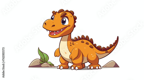 Cartoon sketch dinosaur on a white background. vector
