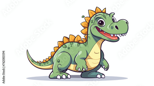 Cartoon sketch dinosaur on a white background. vector