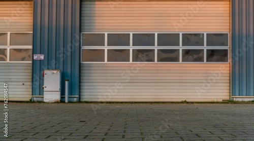 Garage door in an industrial building