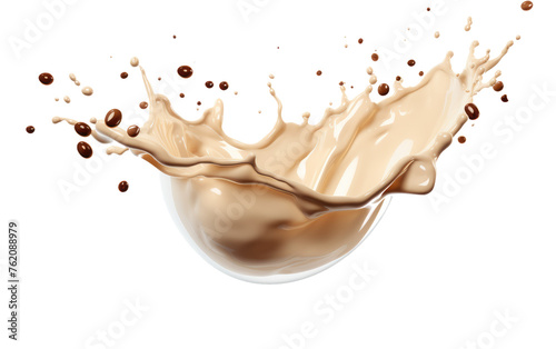 Liquid Splashing Out of Glass on White Background. On a White or Clear Surface PNG Transparent Background.