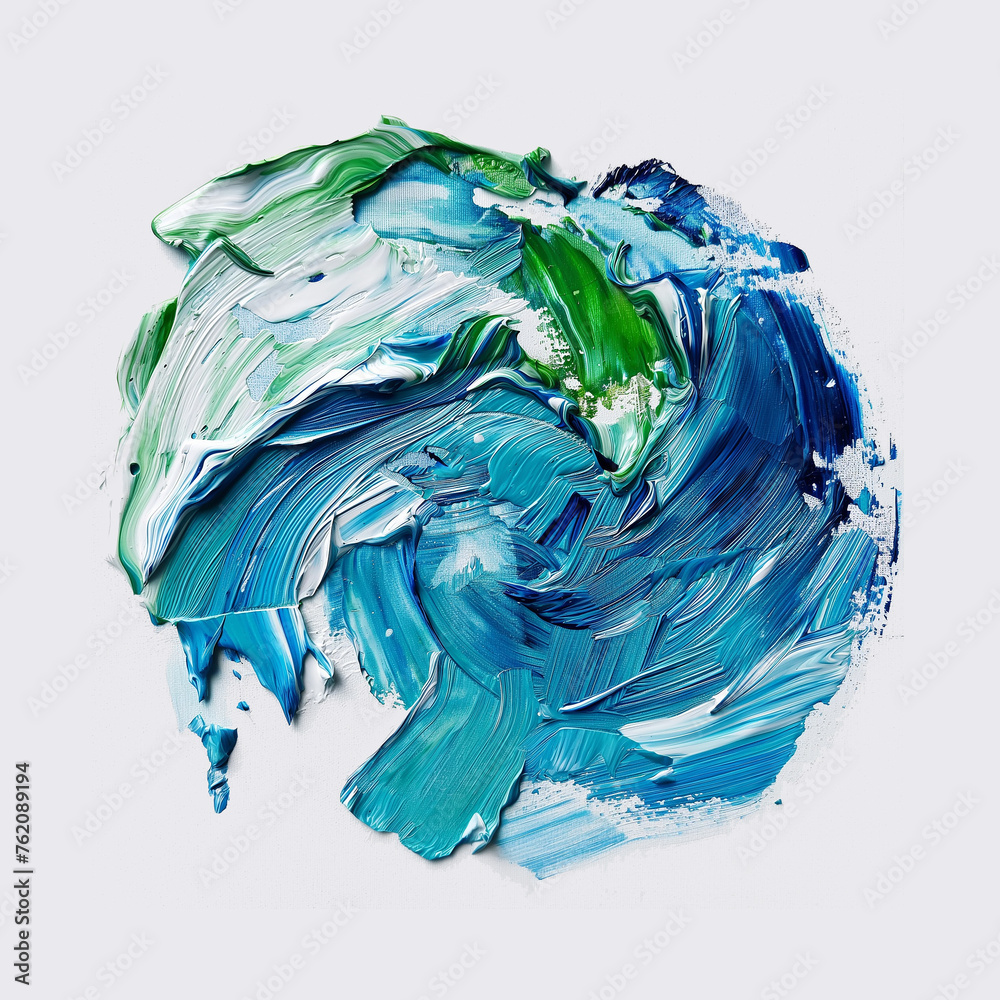 Obraz premium abstract green and blue paint background