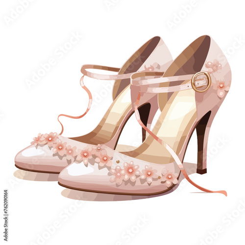 Bridal Shoes clipart isolated on white background