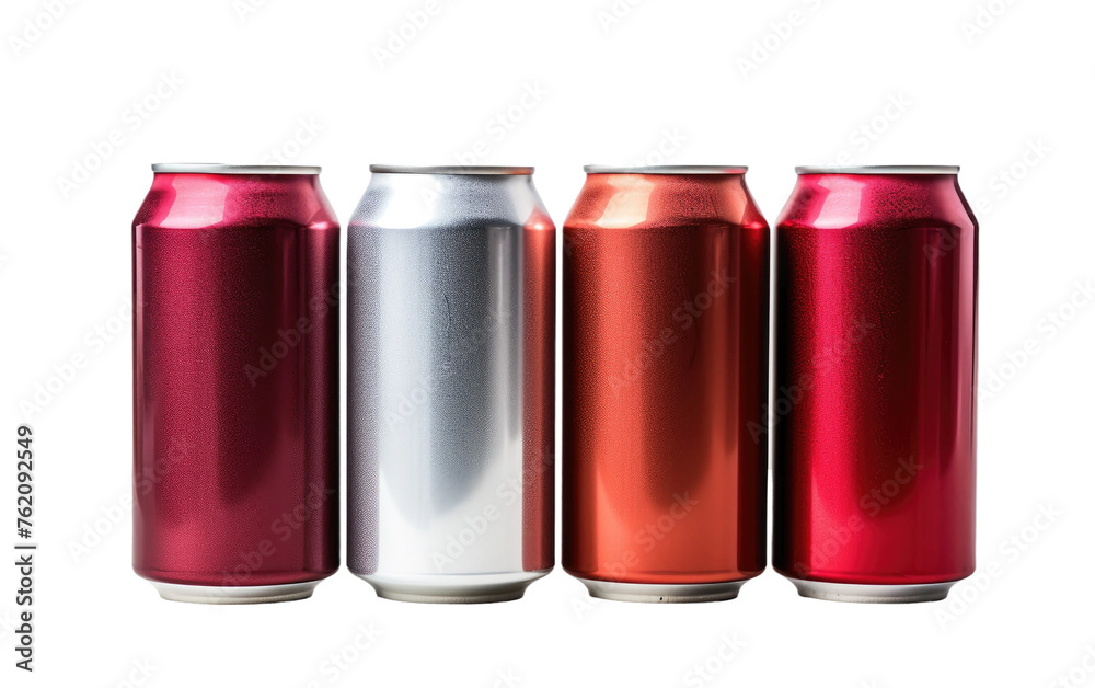Group of Four Cans of Soda on a White Background. On a White or Clear Surface PNG Transparent Background. Group of Four Cans of Soda on a White Background. On a White or Clear Surface PNG Transparent Background.