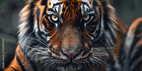 Closeup of tiger in the forest