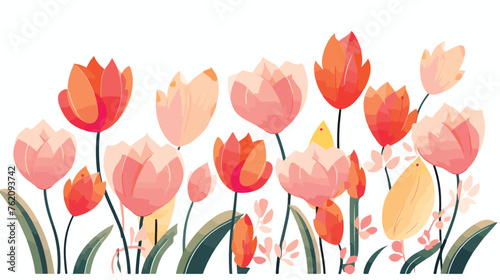 Drawing vector graphics with floral pattern for des