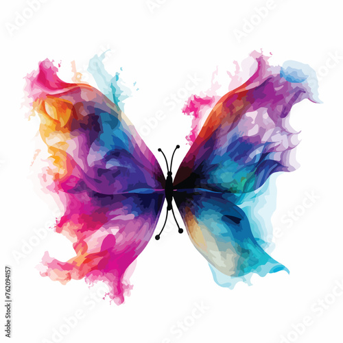 Colorful Smoke Butterfly Clipart 