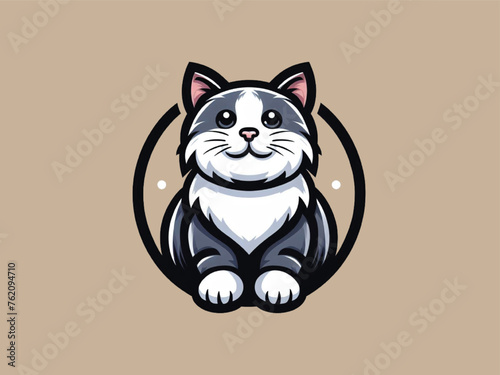 Cat mascot logo design.