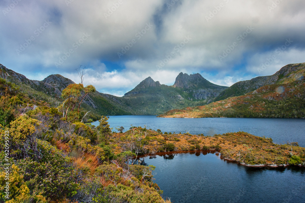 Bushwalking around Dove Lake near Cradle Mountain, Tasmania, Australia