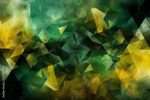 Captivating creative background design inspired by terrestrial plants, showcasing water, green triangles, polygons, and tints in a stunning composition. Perfect for nature-themed projects, Earth Day