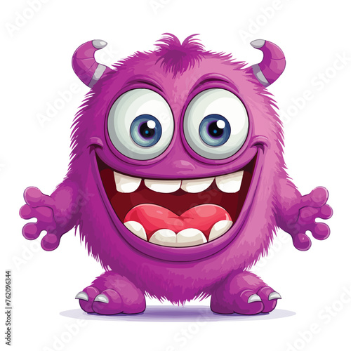 Cute monster clipart isolated on white background