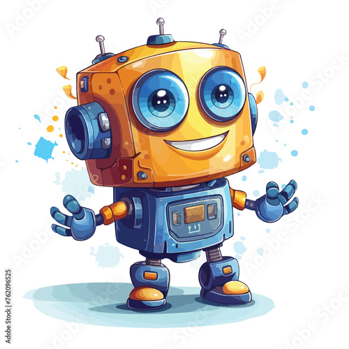 Cute Robot Clipart isolated on white background