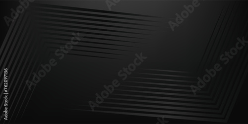 Dark Black background. Modern lines curves abstract presentation background. Luxury paper cut background