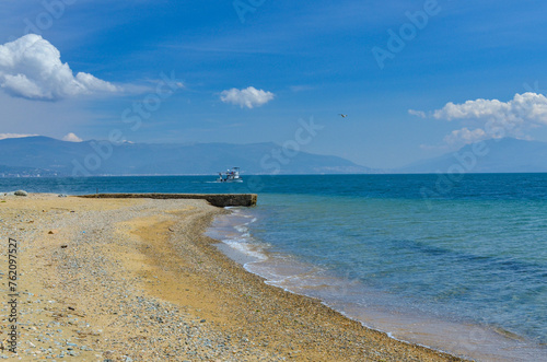 Çamlık Plaj scenic beach and Marmara sea near Kapakli (Yalova province, Turkey) 