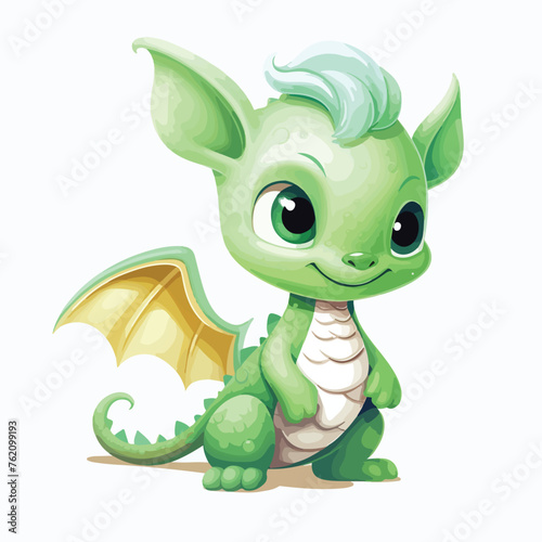 Fairy dragon clipart isolated on white background