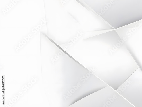 Abstract white background with cut out triangles. 3d render illustration generative by AI