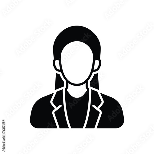 Black Solid Businesswomen vetor icon