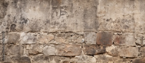 Plastered old stone wall.