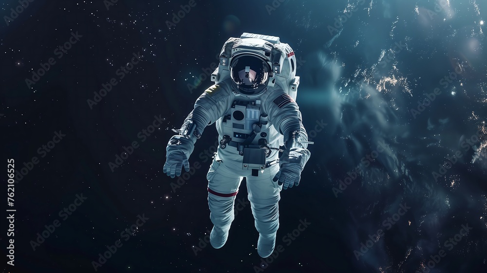 Portrait of astronaut floating in space Portrait of astronaut floating in space