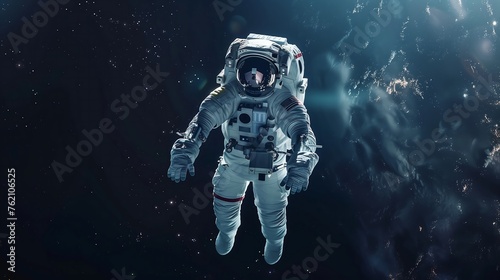Portrait of astronaut floating in space