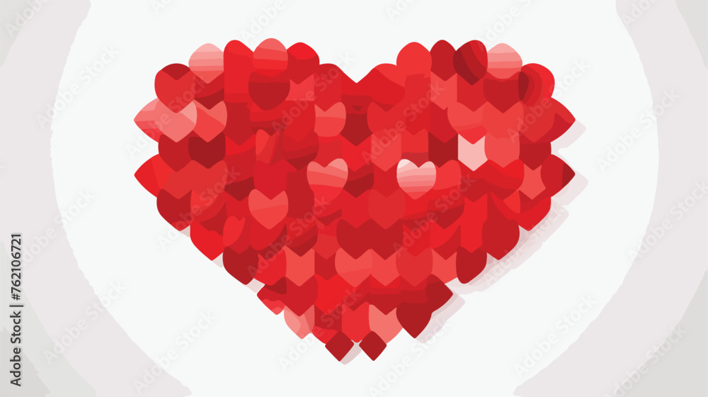 Red heart mosaic. Vector illustration. flat vector