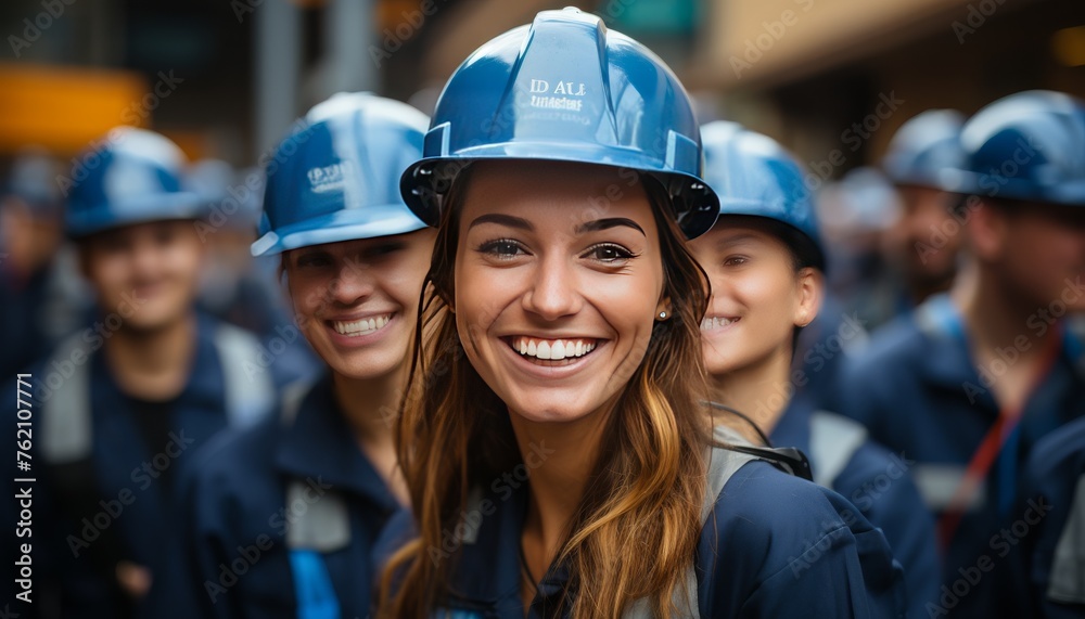 Smiling Group in Hard Hats Smiling Group in Hard Hats