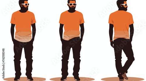 Silhouette man with t-shirt and pants design flat vector