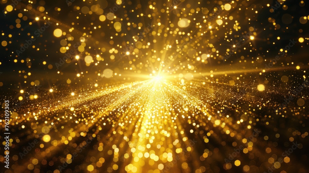 Obraz premium golden sparkle burst energy sparke glitter background design