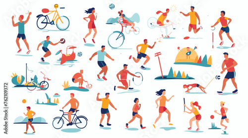 Summer kinds of sports. Illustration on a sports 