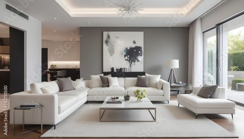 modern elegance of this meticulously designed living room, where every detail exudes sophistication and style