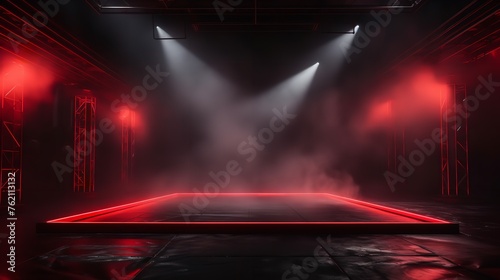 The Dark Stage Shows Red Background: An Empty   © zahidcreat0r