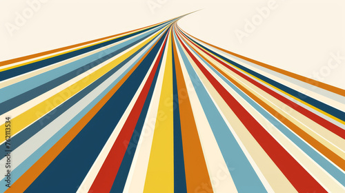 Abstract Colorful Lines Converging into Distance