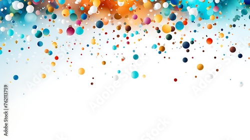 Colorful abstract background with dots and bokeh lights. Vector illustration of party, celebration or birthday greeting card design.