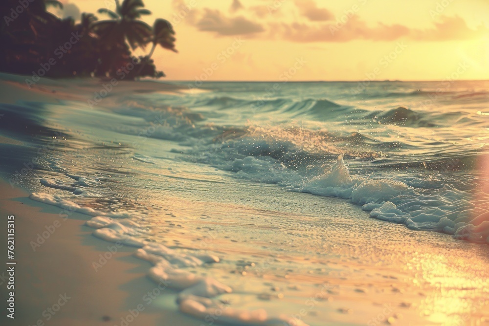 Golden Sunset Splendor on a Serene Tropical Beachfront Generative AI Golden Sunset Splendor on a Serene Tropical Beachfront Generative AI