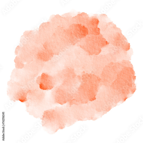 Abstract Pastel Orange Watercolor Splash Paper Texture Paint Stain Background Circle